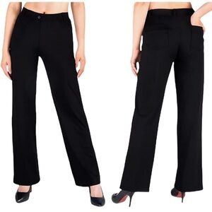 YOGIPACE Straight Leg  High Waisted Trousers, Women’s Size 10P Black NWT